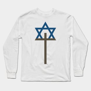 Combination of Star of David with Cross religious symbols Long Sleeve T-Shirt
